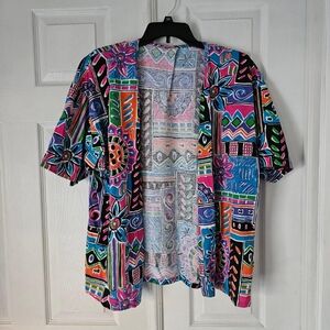 Vintage Retro 80s funky geometric print cardigan